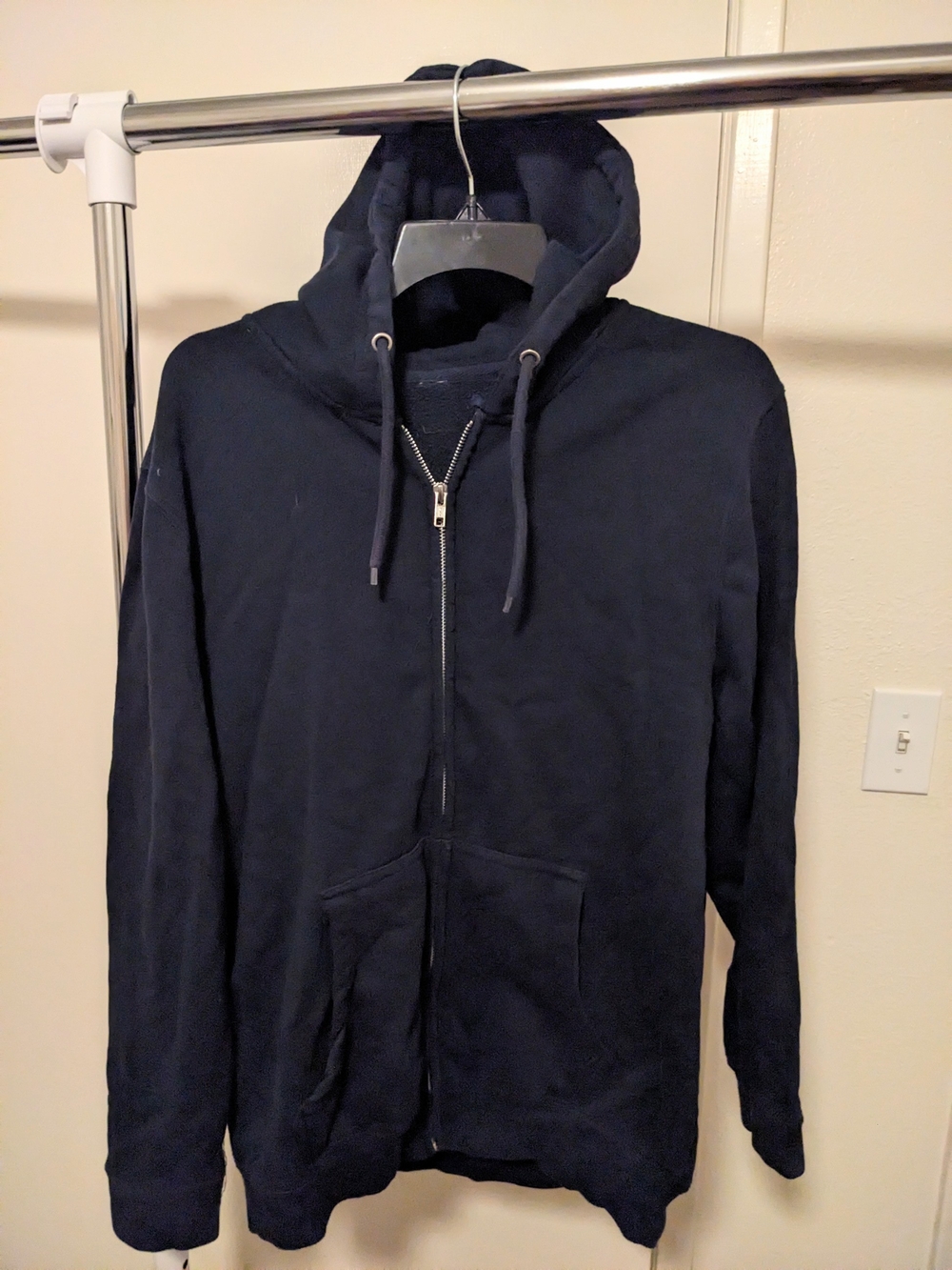 Unisex Navy Zip-Up Hoodie